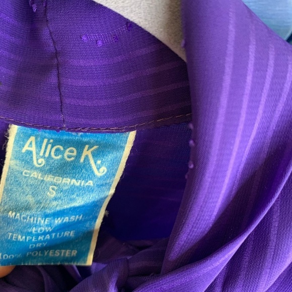 Vintage Alice K California L/S Tie Neck Top Small - Picture 3 of 4